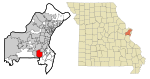 St. Louis County Missouri Incorporated and Unincorporated areas Sunset Hills Highlighted